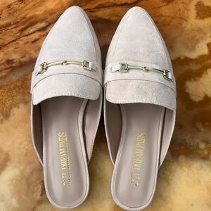 Dream Pairs Women's Beige Loafers with Gold Accent